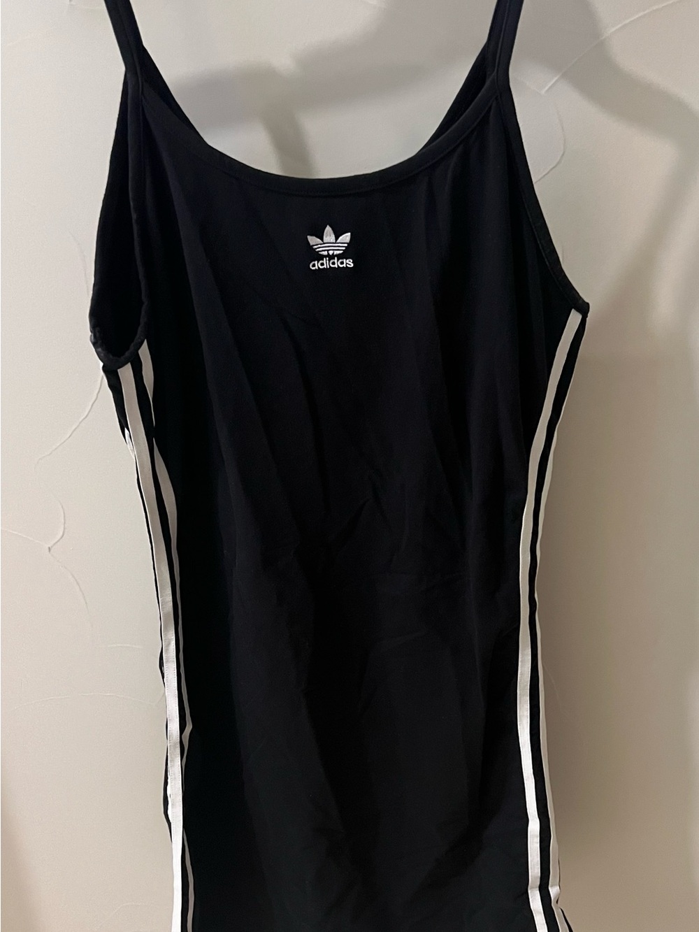 Adidas Juniors Black Tank Dress with Side Stripes